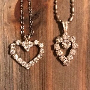 Heart lover faux diamond necklace bundle